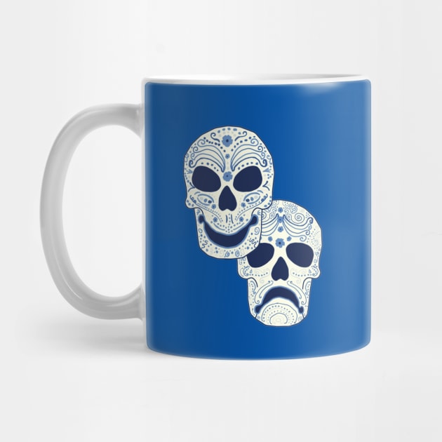 Cyan Comedy-Tragedy Muertos by Jan4insight TeeStore